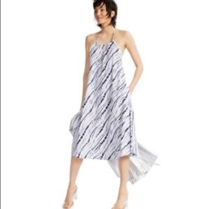 INC Earth Printed Raw-Edge Halter Dress new with Tag Size M.